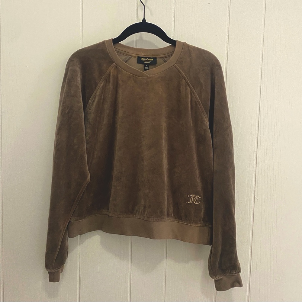 Juicy Couture Black Label Velour Sweatshirt With Zipper Detail S